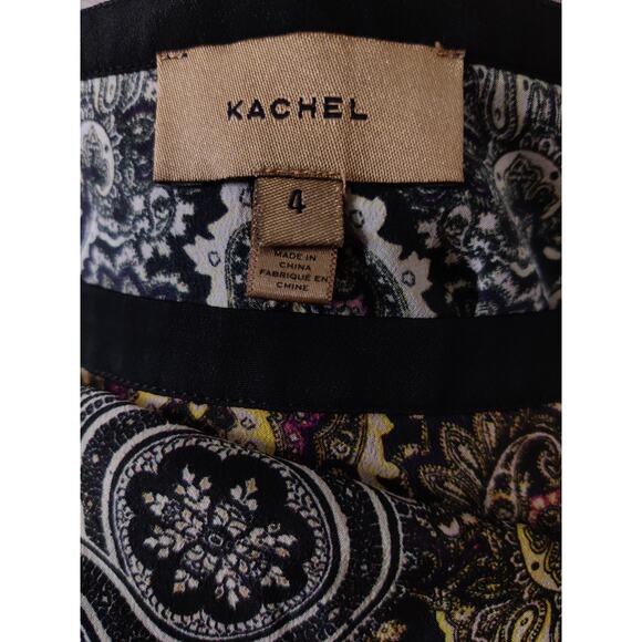 Anthropologie Kachel Black & Tan Boho Mixed Print Peasant Top Size 4 - Picture 7 of 7